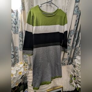 Chic Long Sleeve Color Block Dress